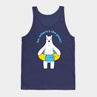 Cute white bear with swimming ring Tank Top